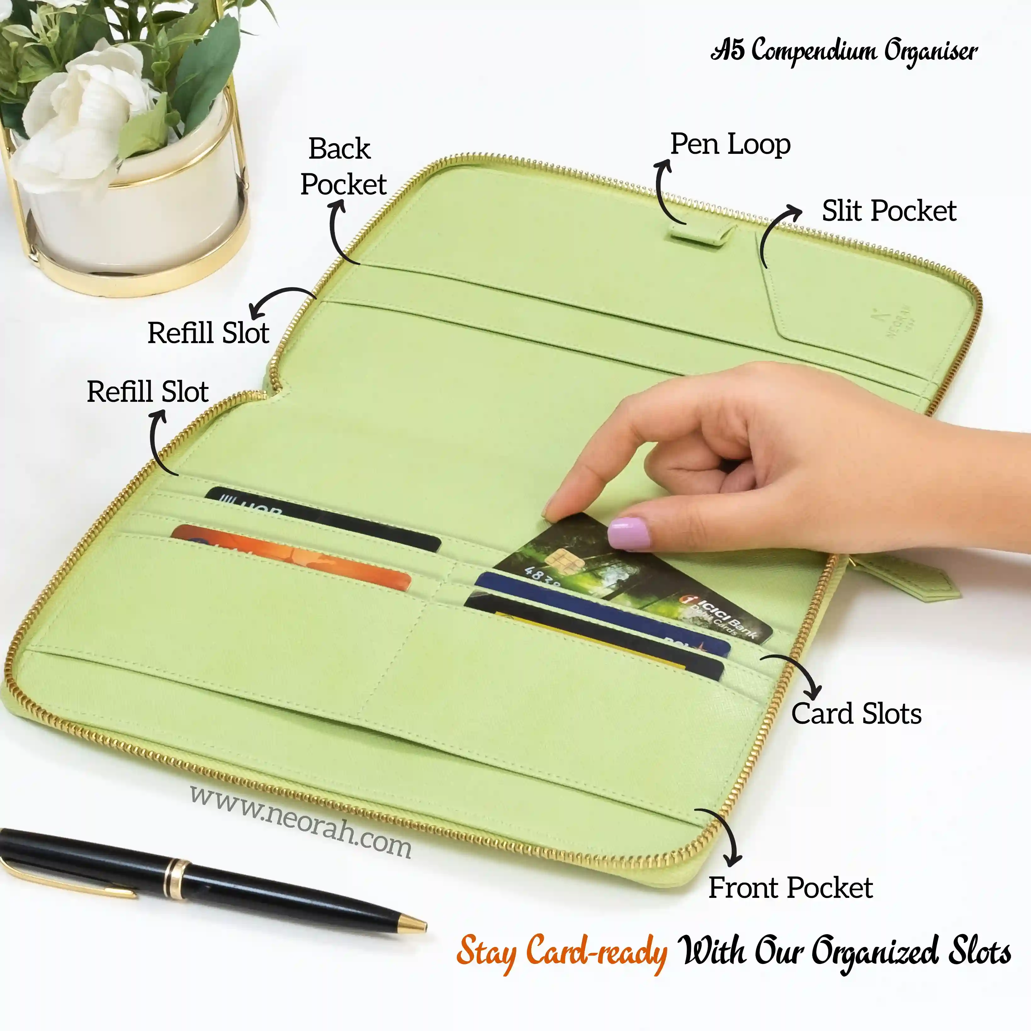 A5 - REFILLABLE QUILTED ORGANISER SLEEVE - ZIP - Image 124