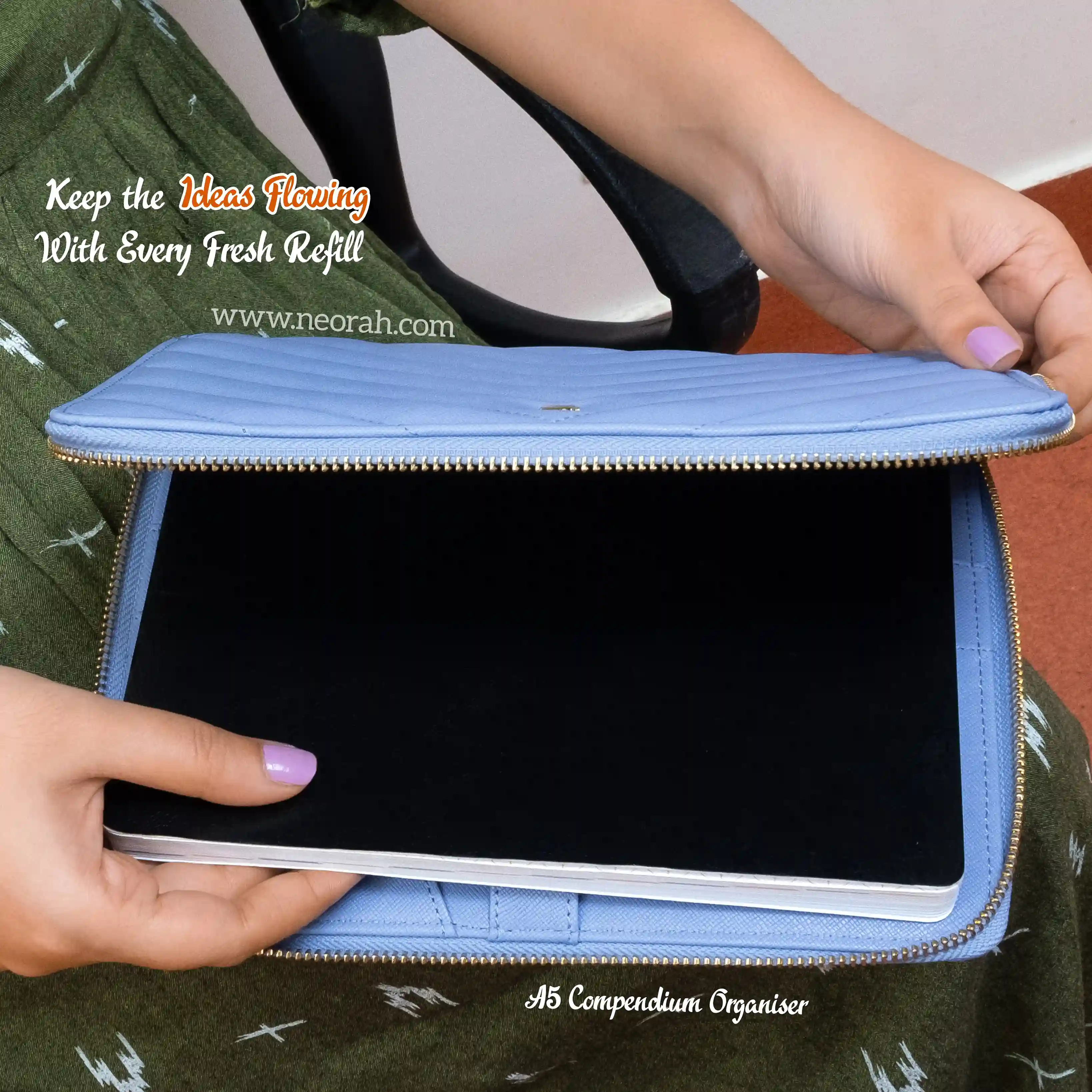A5 - REFILLABLE QUILTED ORGANISER SLEEVE - ZIP - Image 138