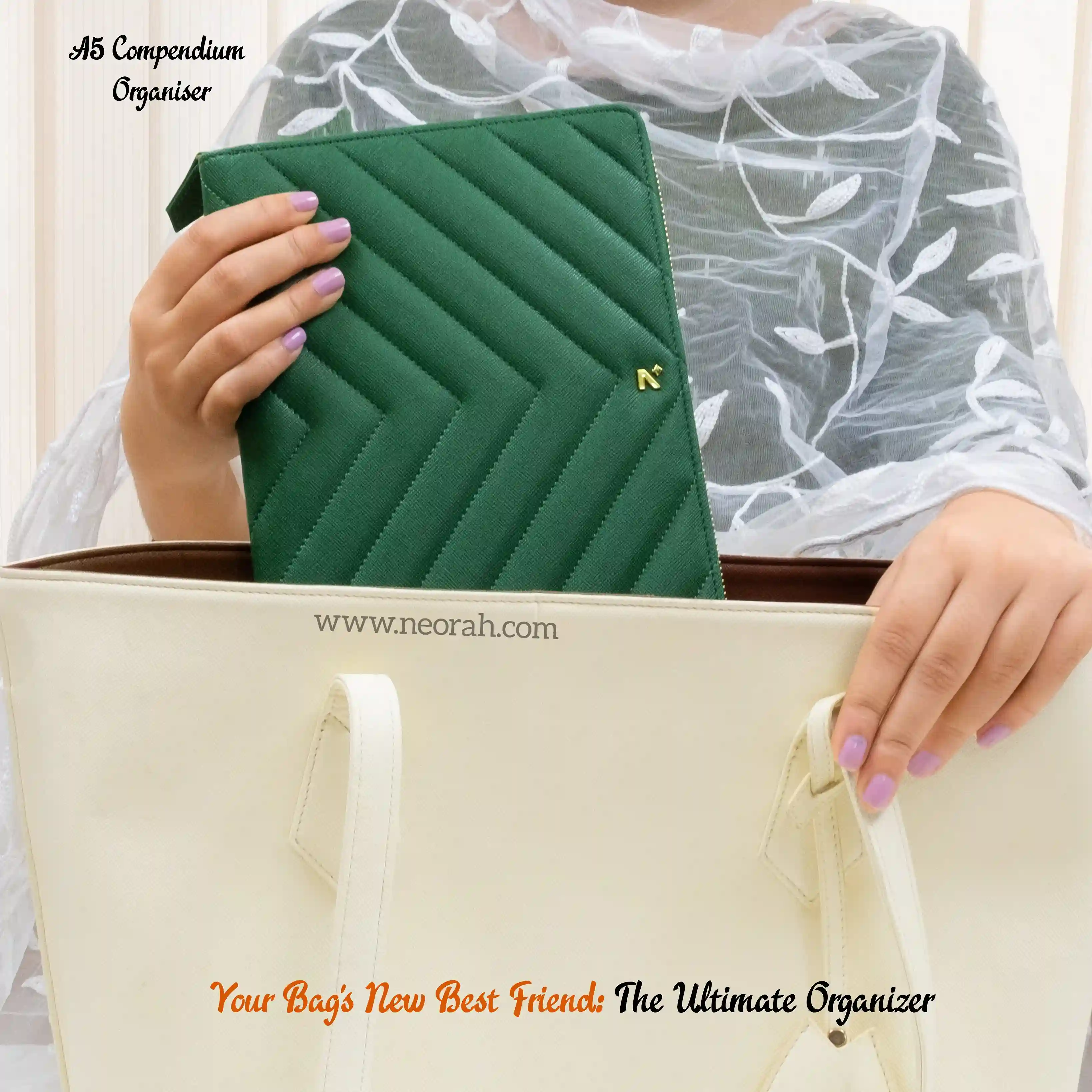 A5 - REFILLABLE QUILTED ORGANISER SLEEVE - ZIP - Image 17