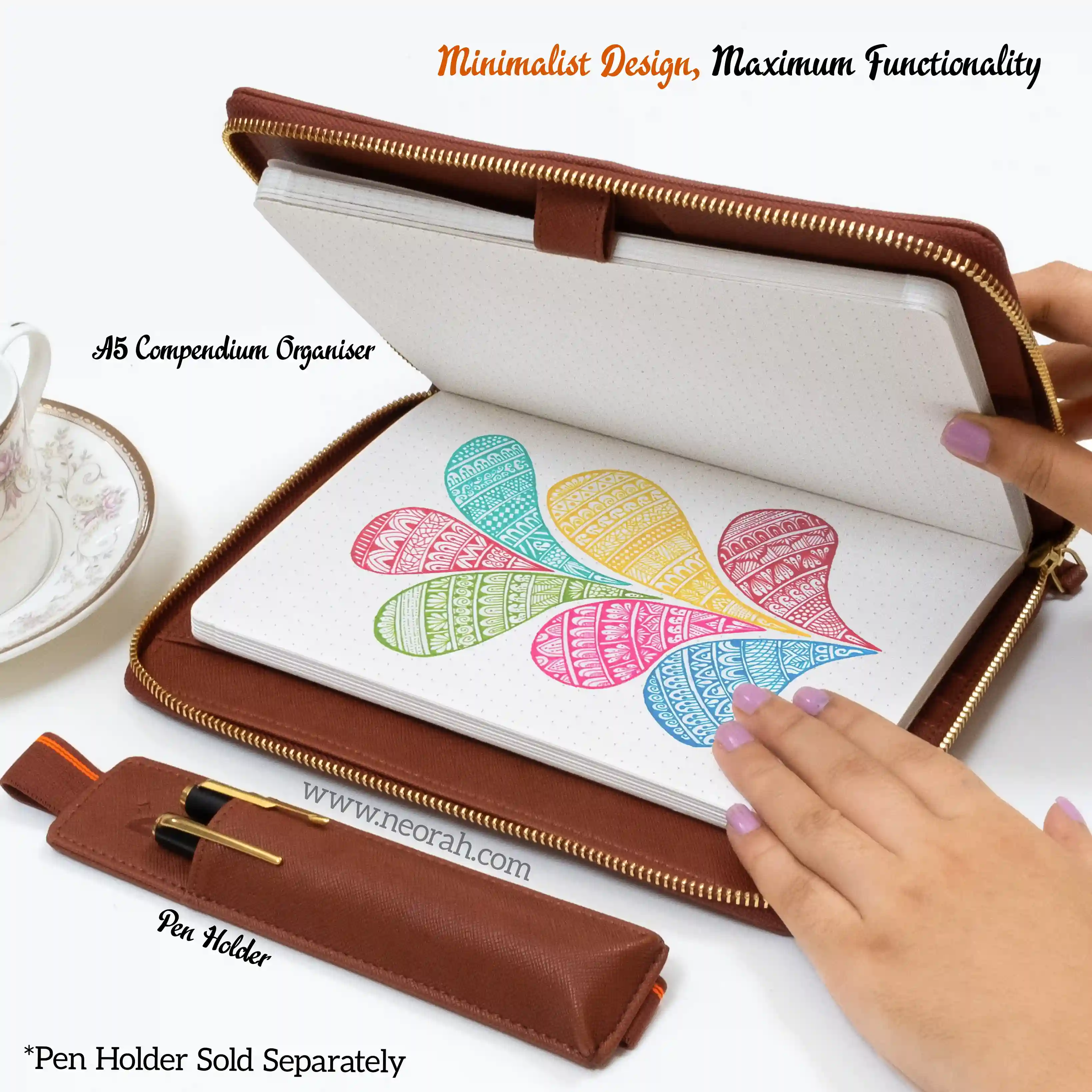 A5 - REFILLABLE QUILTED ORGANISER SLEEVE - ZIP - Image 49