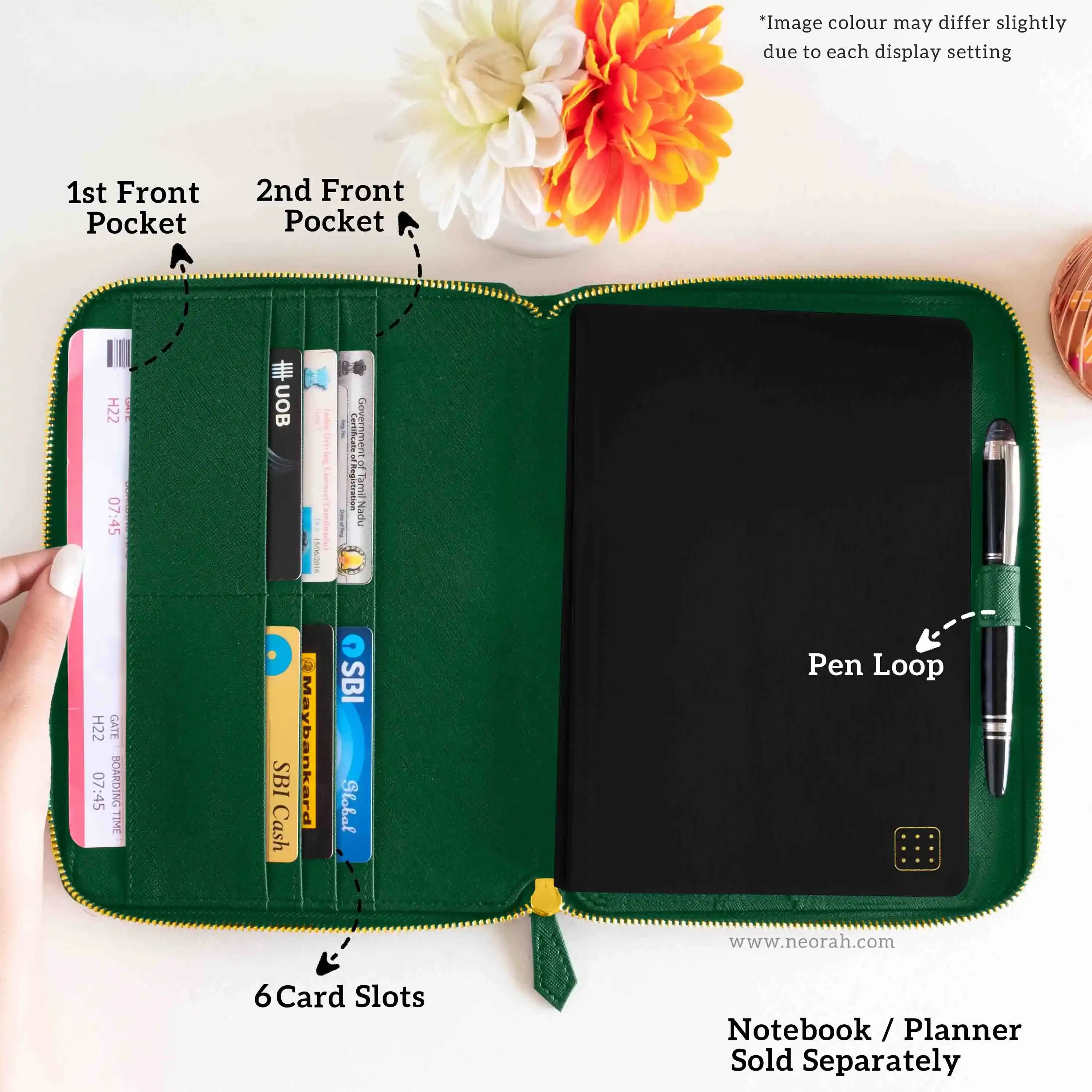 A5 - REFILLABLE QUILTED ORGANISER SLEEVE - ZIP - Image 5