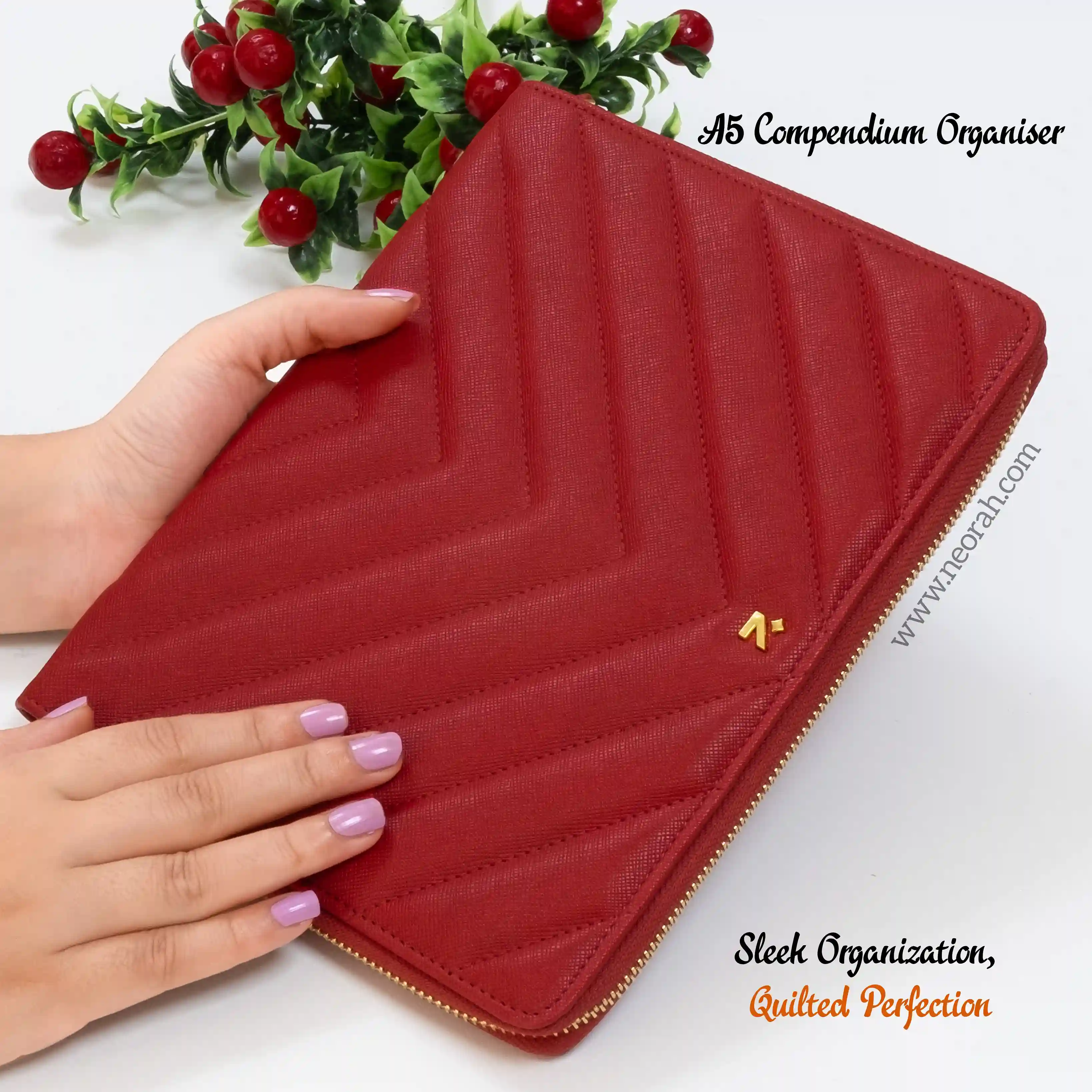 A5 - REFILLABLE QUILTED ORGANISER SLEEVE - ZIP - Image 63