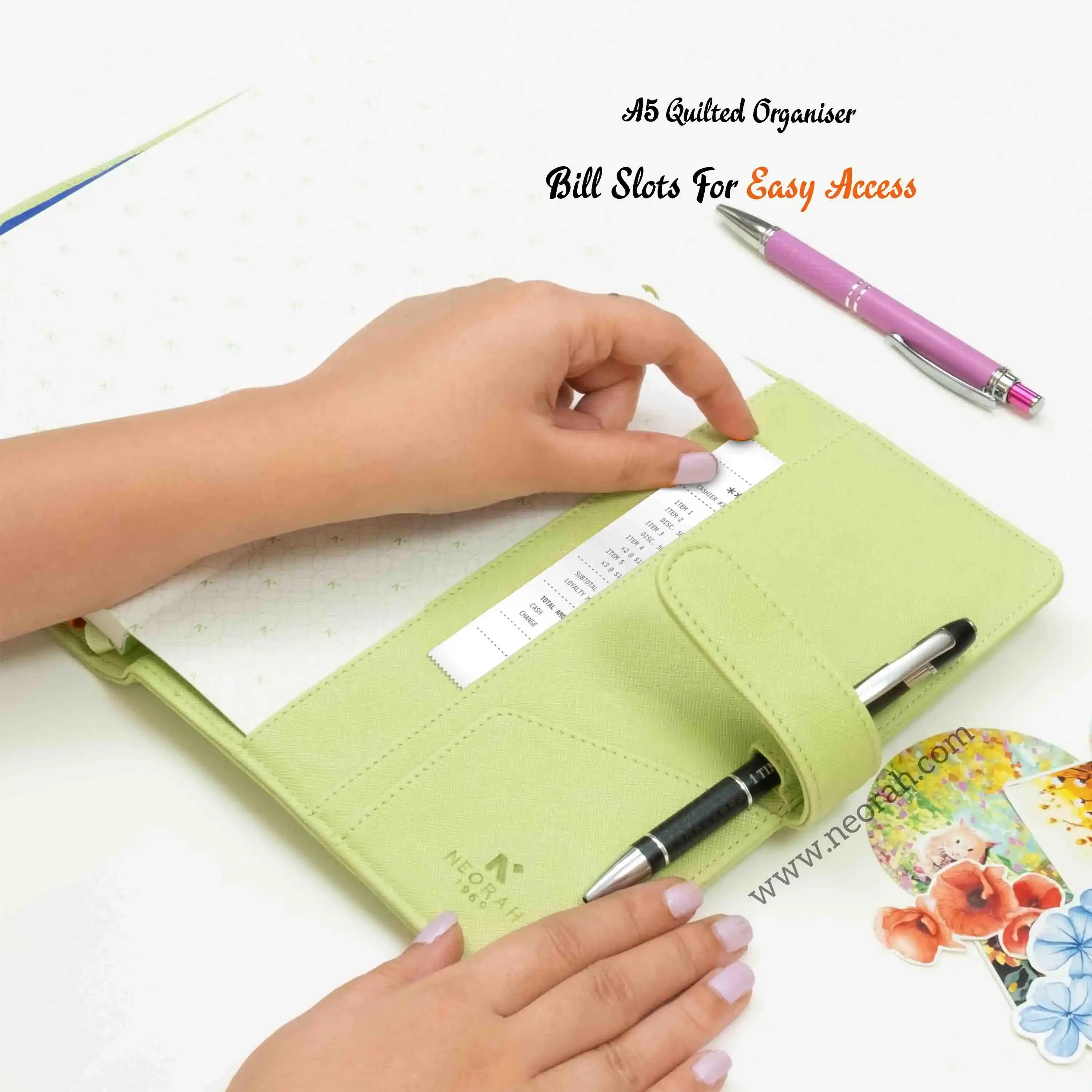 A5 - REFILLABLE QUILTED ORGANISER SLEEVE WITH LOOP - Image 160