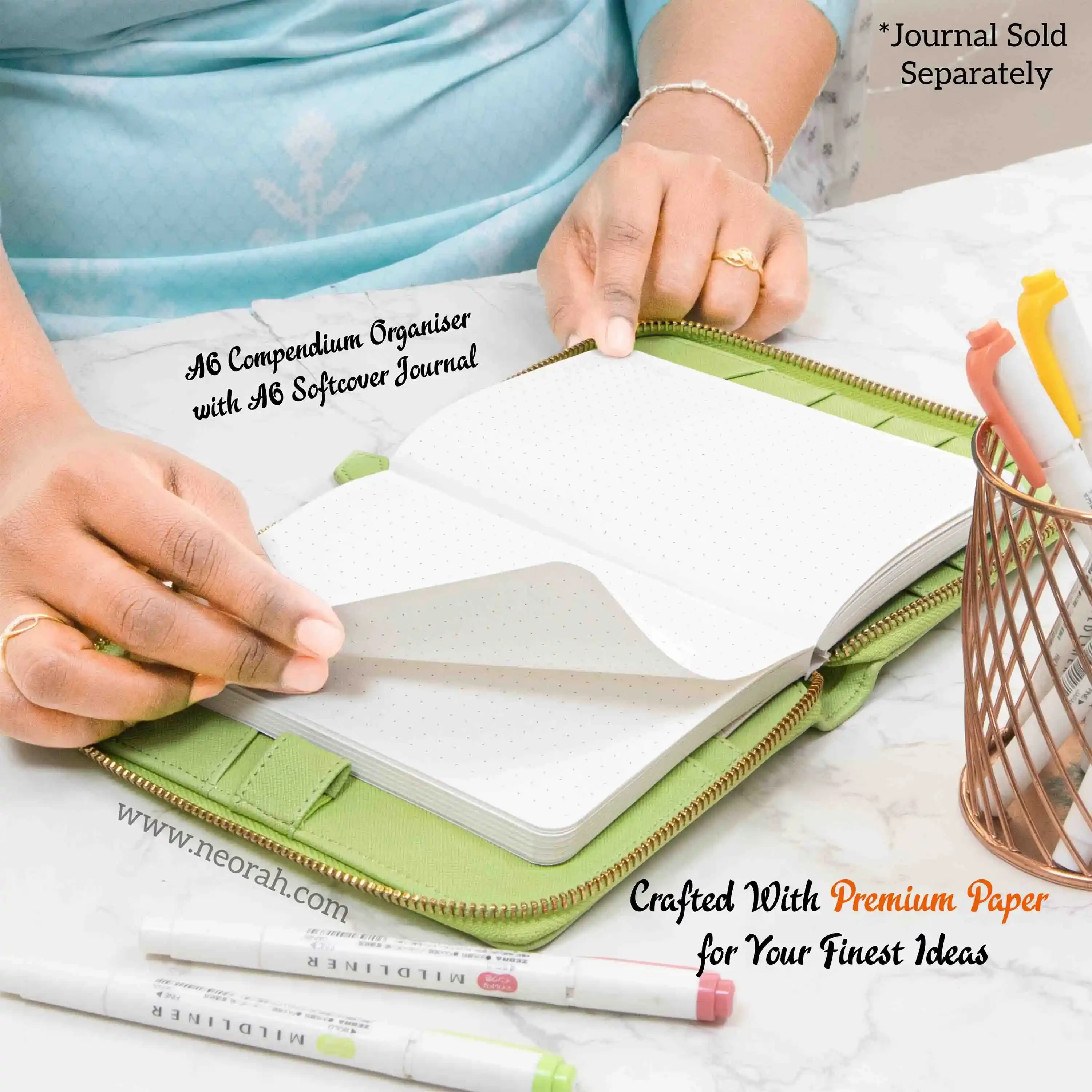 A6 - REFILLABLE QUILTED ORGANISER SLEEVE - ZIP - Image 26