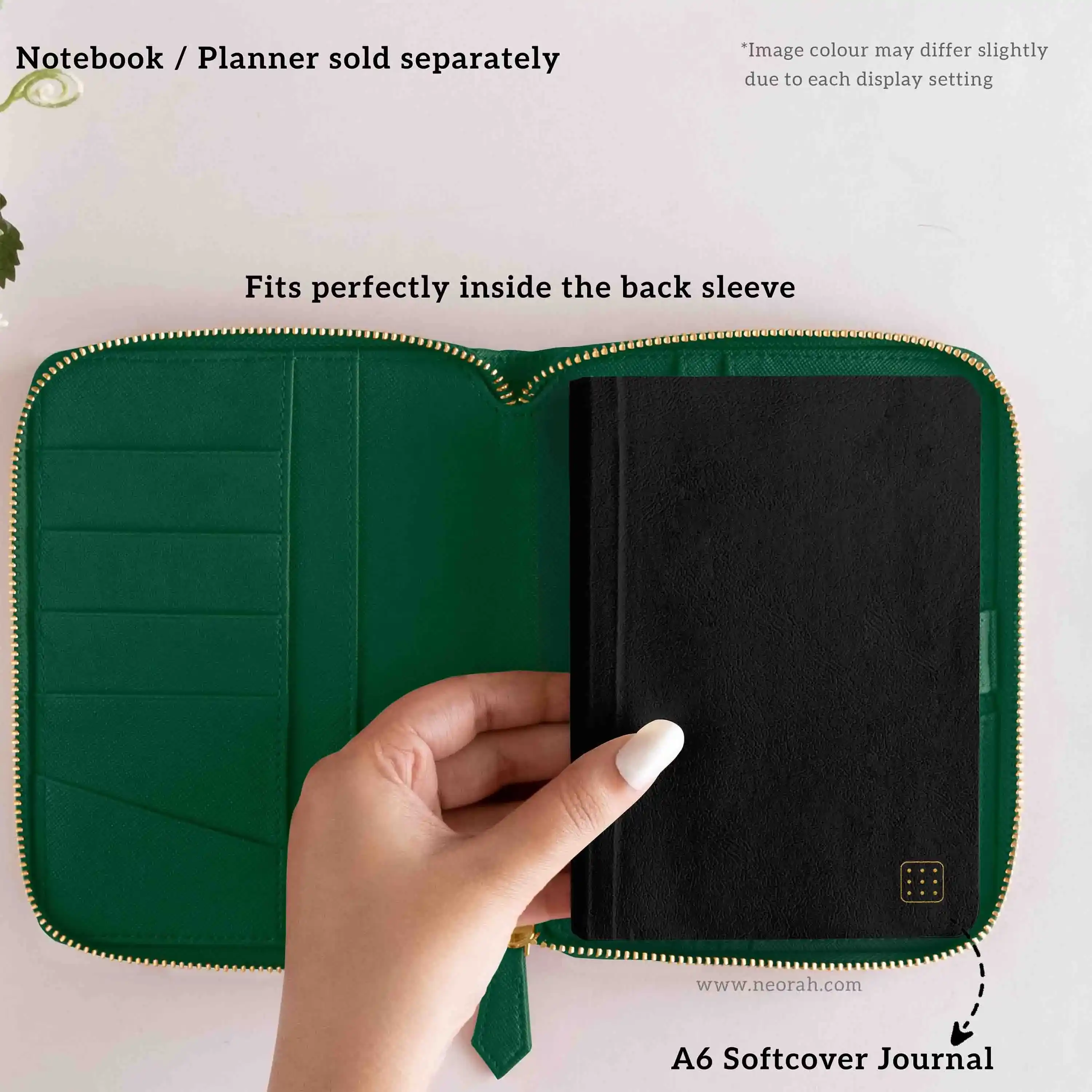 A6 - REFILLABLE QUILTED ORGANISER SLEEVE - ZIP - Image 3