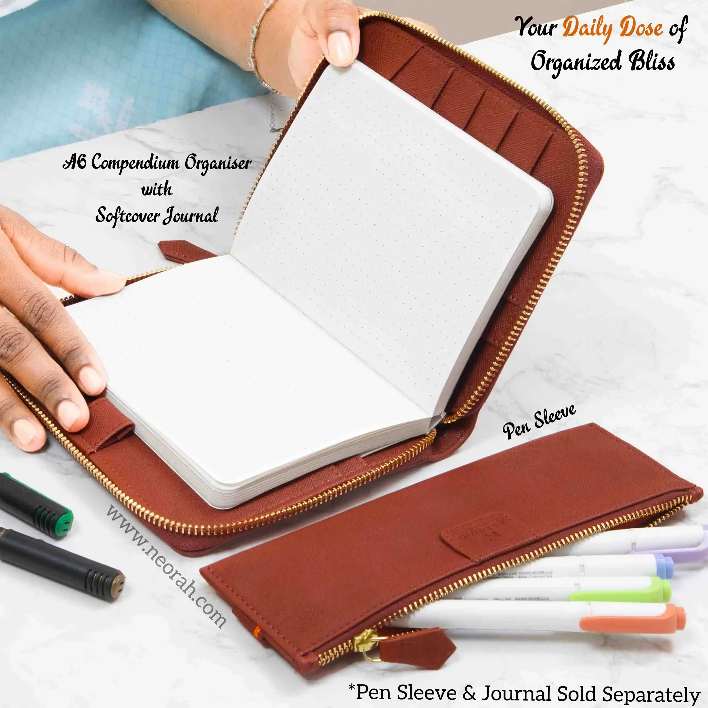 A6 - REFILLABLE QUILTED ORGANISER SLEEVE - ZIP - Image 67