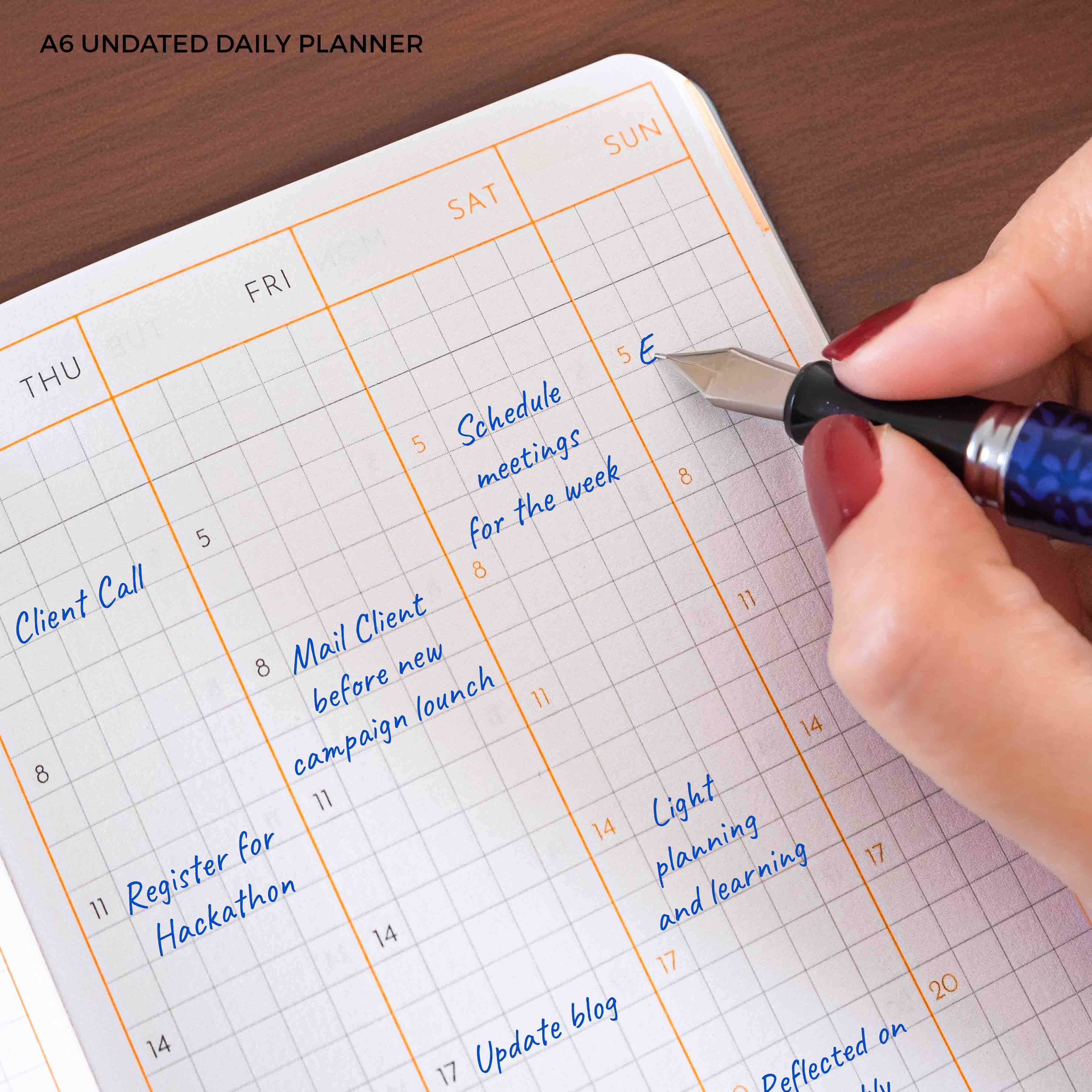 A6 - UNDATED - DAILY PLANNER - HARD COVER - Image 75